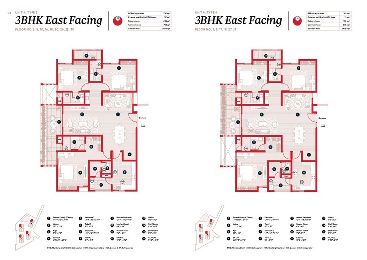 Floor Plan, myscape-songs-of-the-sun 3 Bedroom 2825 Sq.Ft. Apartment In Financial District Hyderabad 8796833
