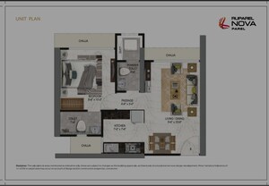 Floor Plan in 1 BHK Apartment at Ruparel Nova, Wadala – for Sale
