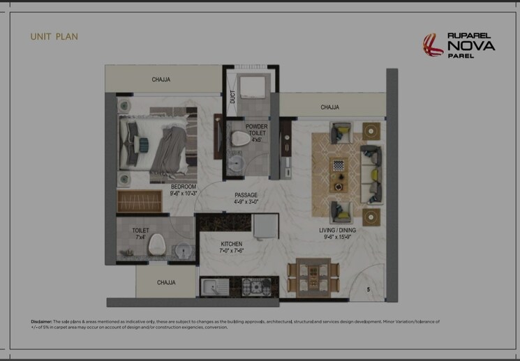 Floor Plan, ruparel-nova 1 Bedroom 368 Sq.Ft. Apartment In Wadala Mumbai 8797453