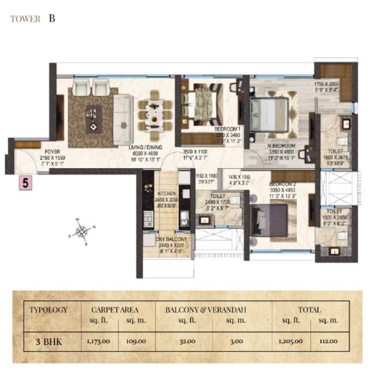 Floor Plan, peninsula-salsette-27 2 Bedroom 788 Sq.Ft. Apartment In Byculla Mumbai 8797492