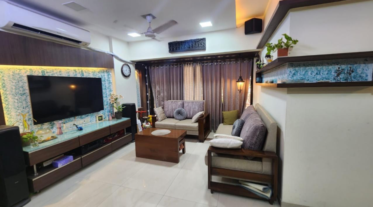 Living Room, concrete-sai-swar 2 Bedroom 1150 Sq.Ft. Apartment In Kharghar Navi Mumbai 8797815