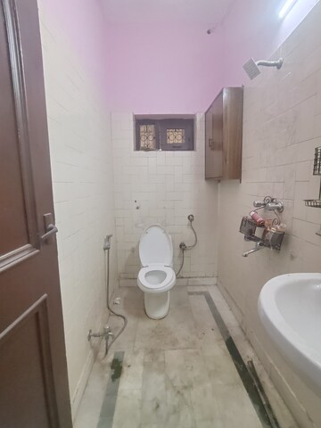 Bathroom in 3 BHK Apartment at Boutique Residential Apartments C-220, Malviya Nagar – for Rent