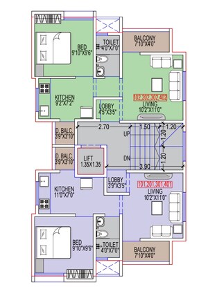 Floor Plan in 1 BHK Apartment at Karve Nagar – for Sale