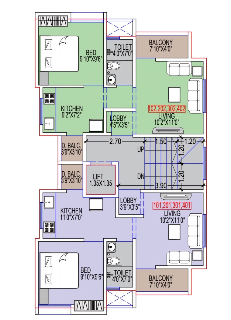 Floor Plan, karve nagar 1 Bedroom 516 Sq.Ft. Apartment In Karve Nagar Pune 8799215