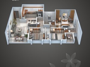 Floor Plan in 3 BHK Apartment at Sahyadri Plumeria, Moshi – for Sale