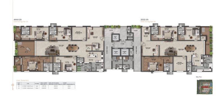 Floor Plan, savya-the-edition 3 Bedroom 3555 Sq.Ft. Apartment In Khanammet Hyderabad 8799378