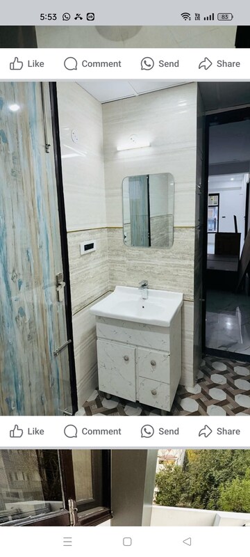 Bathroom in 2 BHK Apartment at Gemstar Nestle Apartments, Malad West – for Rent