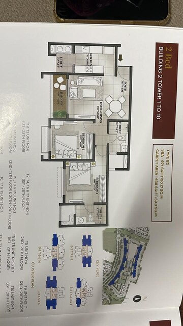 Floor Plan in 2 BHK Apartment at Eden Park At The Prestige City, Sarjapur Road – for Sale