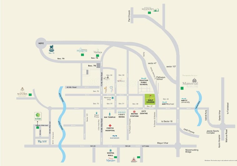 Map Location, mahagun-meadows-villas 5 Bedroom 5000 Sq.Ft. Apartment In Sector 150 Noida 8801233