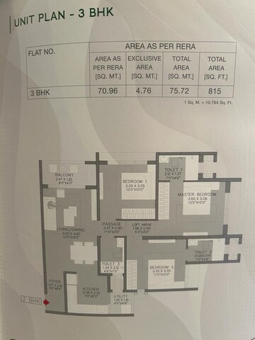 Floor Plan in 3 BHK Apartment at Godrej Green Cove, Mahalunge – for Sale