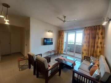 Living Room in 2 BHK Apartment at Golden Palms Apartment Bangalore, Thanisandra Main Road – for Rent