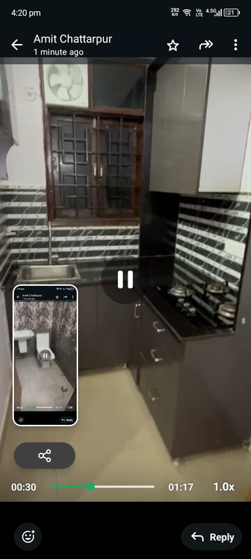 Kitchen in 2 BHK Builder Floor at Chattarpur – for Rent