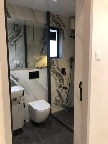 Bathroom in 3 BHK Apartment at Riddhi Garden, Malad East – for Rent
