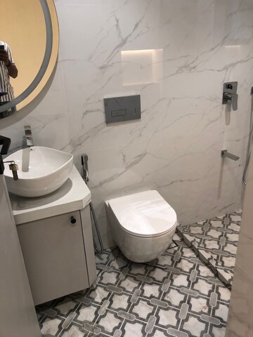Bathroom in 3 BHK Apartment at Riddhi Garden, Malad East – for Rent