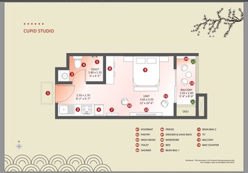 Floor Plan in Studio Apartment at Krisala Shakai, Tathawade – for Sale