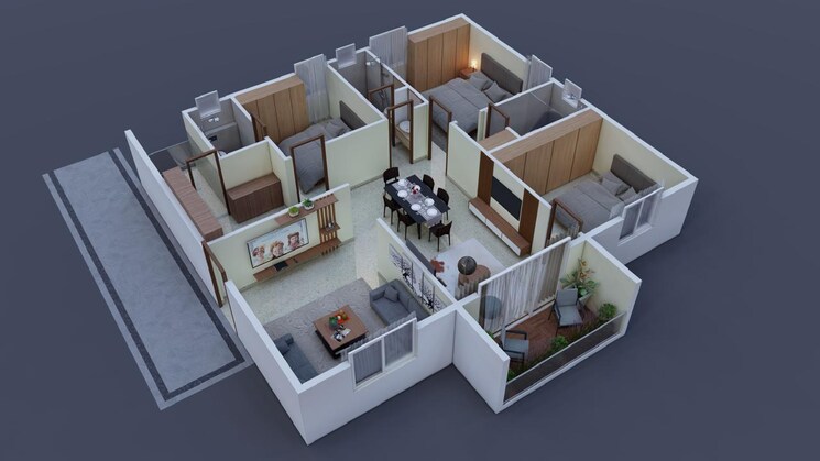 Master Bedroom, good-time-shreevatsavam 3 Bedroom 1620 Sq.Ft. Apartment In Isnapur Hyderabad 8804295