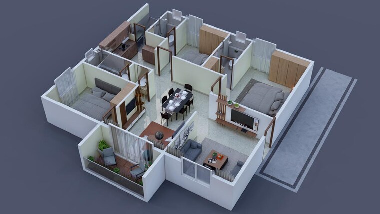 Master Bedroom, good-time-shreevatsavam 3 Bedroom 1620 Sq.Ft. Apartment In Isnapur Hyderabad 8804295