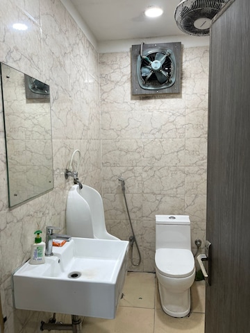 Bathroom in  Office Space at Bharti Astra Towers, New Town – for Rent
