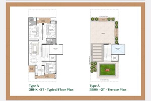 Floor Plan in 3 BHK Apartment at Landmark Avana, Sector 95 – for Sale