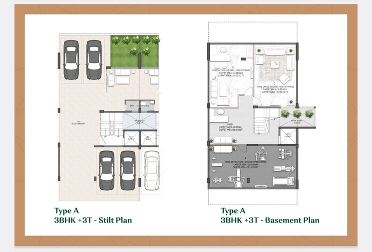 Floor Plan, landmark-avana 3 Bedroom 1266 Sq.Ft. Independent House In Sector 95 Gurgaon 8806258