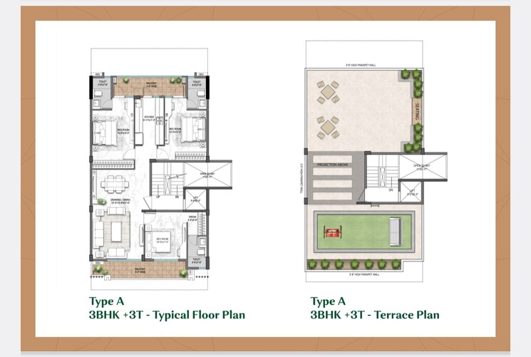 Floor Plan, landmark-avana 3 Bedroom 1454 Sq.Ft. Independent House In Sector 95 Gurgaon 8806295