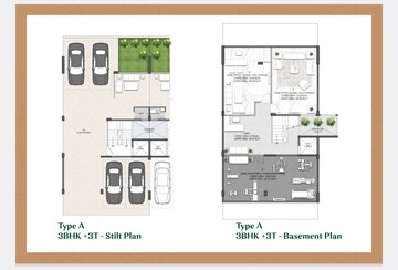 Floor Plan in 3 BHK Independent House at Landmark Avana, Sector 95 – for Sale