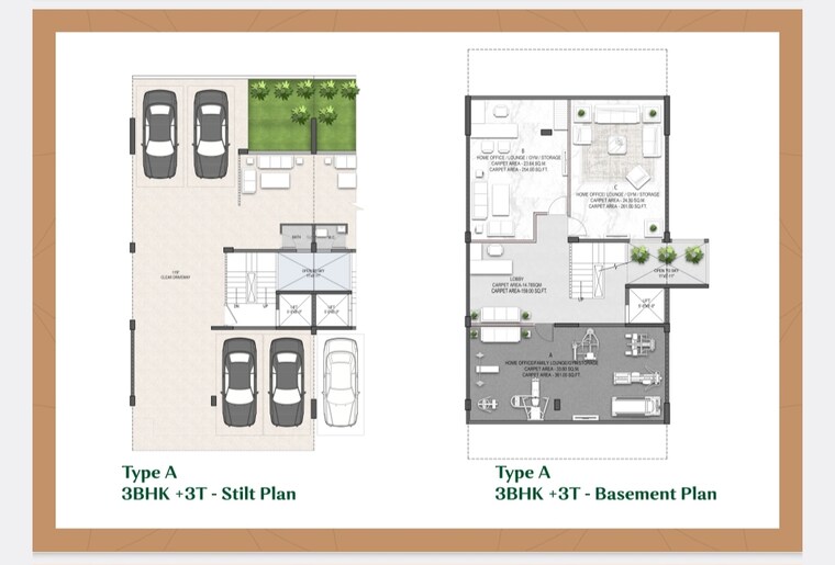 Floor Plan, landmark-avana 3 Bedroom 1454 Sq.Ft. Independent House In Sector 95 Gurgaon 8806295