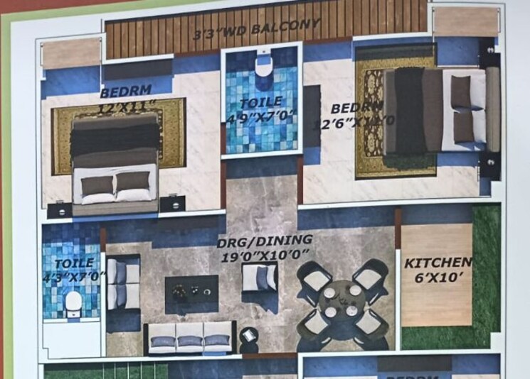 Master Plan, kakarmata 2 Bedroom 1020 Sq.Ft. Apartment In Kakarmata Varanasi 8806468