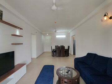 Living Room in 3 BHK Apartment at Bhartiya Nikoo Homes Phase 2, Thanisandra Main Road – for Rent