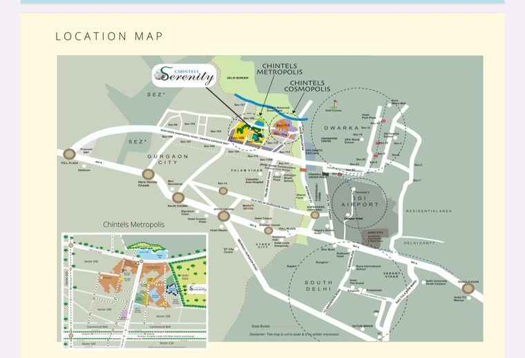Map Location, chintels-serenity 3 Bedroom 1590 Sq.Ft. Apartment In Sector 109 Gurgaon 8806691
