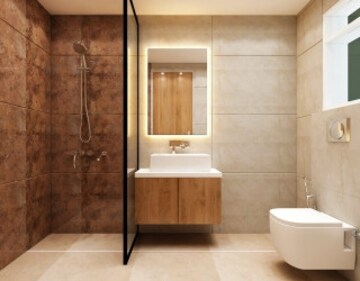 Bathroom in 4 BHK Villa at Shivalik Colony – for Rent
