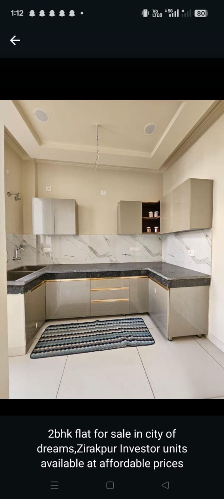 Kitchen, sbp-city-of-dreams-zirakpur 2 Bedroom 1350 Sq.Ft. Builder Floor In High Ground Zirakpur 8806807