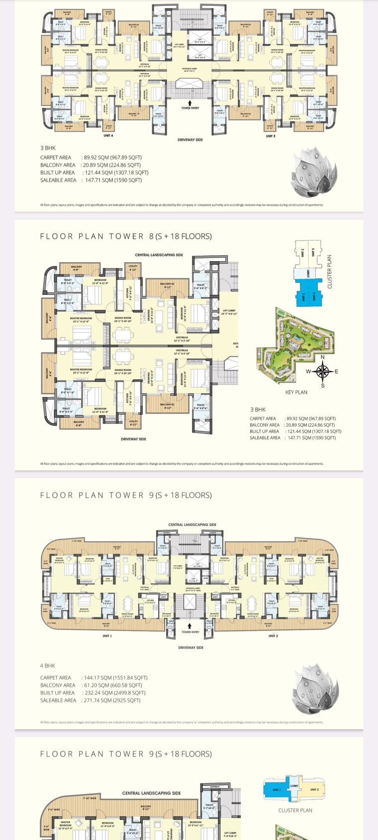Floor Plan, chintels-serenity 3 Bedroom 2090 Sq.Ft. Apartment In Sector 109 Gurgaon 8806806