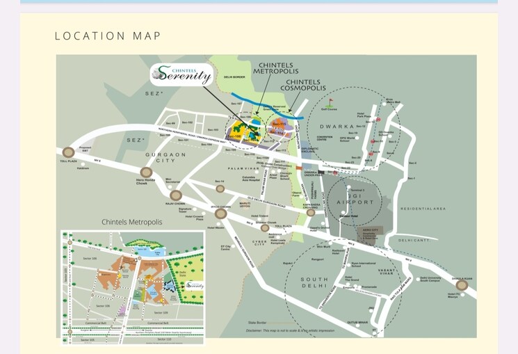 Map Location, chintels-serenity 3 Bedroom 2090 Sq.Ft. Apartment In Sector 109 Gurgaon 8806806