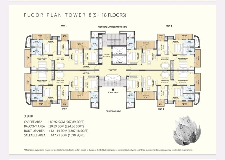 Floor Plan, chintels-serenity 3 Bedroom 2350 Sq.Ft. Apartment In Sector 109 Gurgaon 8806862
