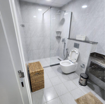 Bathroom in 2 BHK Apartment at Celestia Heights, Azad Nagar – for Rent