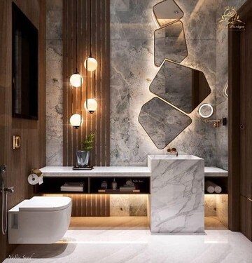 Bathroom in 4 BHK Builder Floor at Vasant Kunj – for Rent
