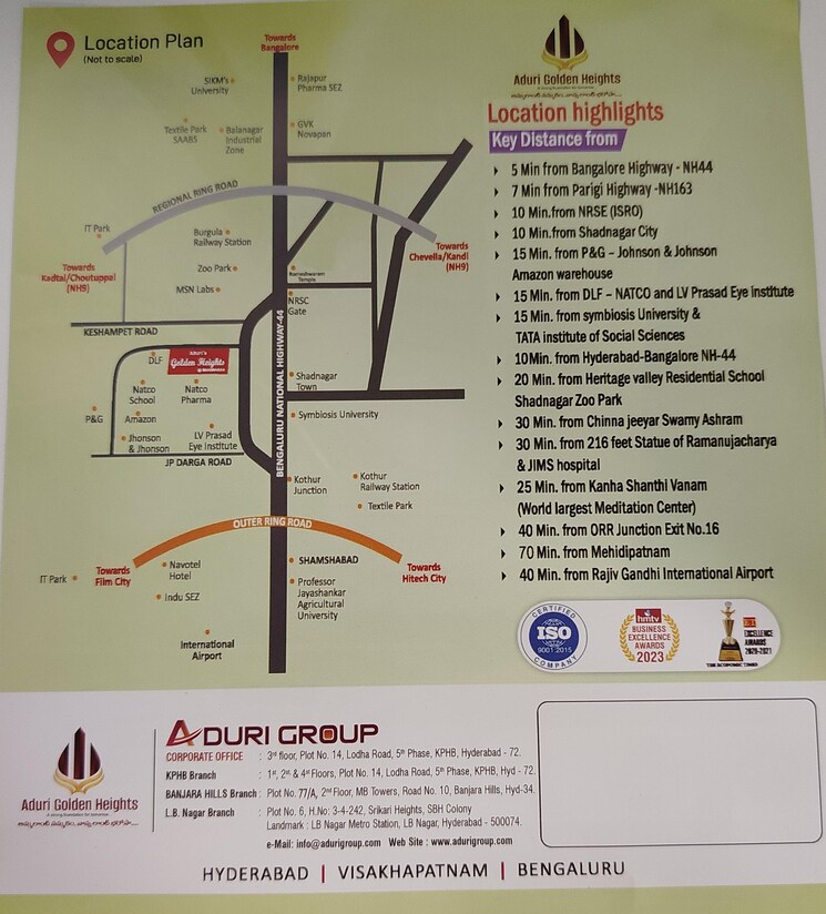 Map Location, aduri-golden-heights  150 Sq.Yd. Plot In Shadnagar Hyderabad 8807436