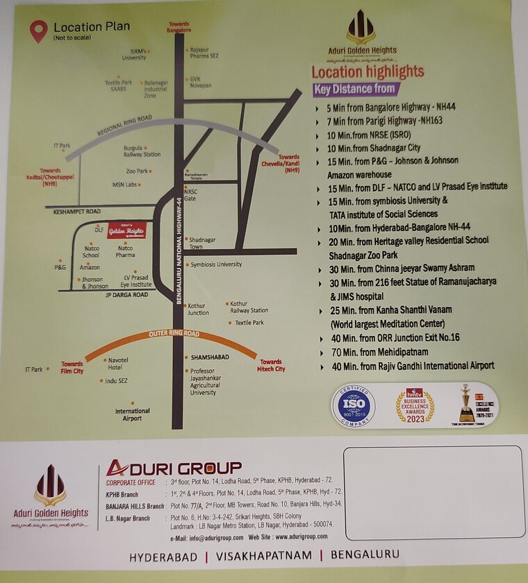 Map Location, aduri-golden-heights  150 Sq.Yd. Plot In Shadnagar Hyderabad 8807436