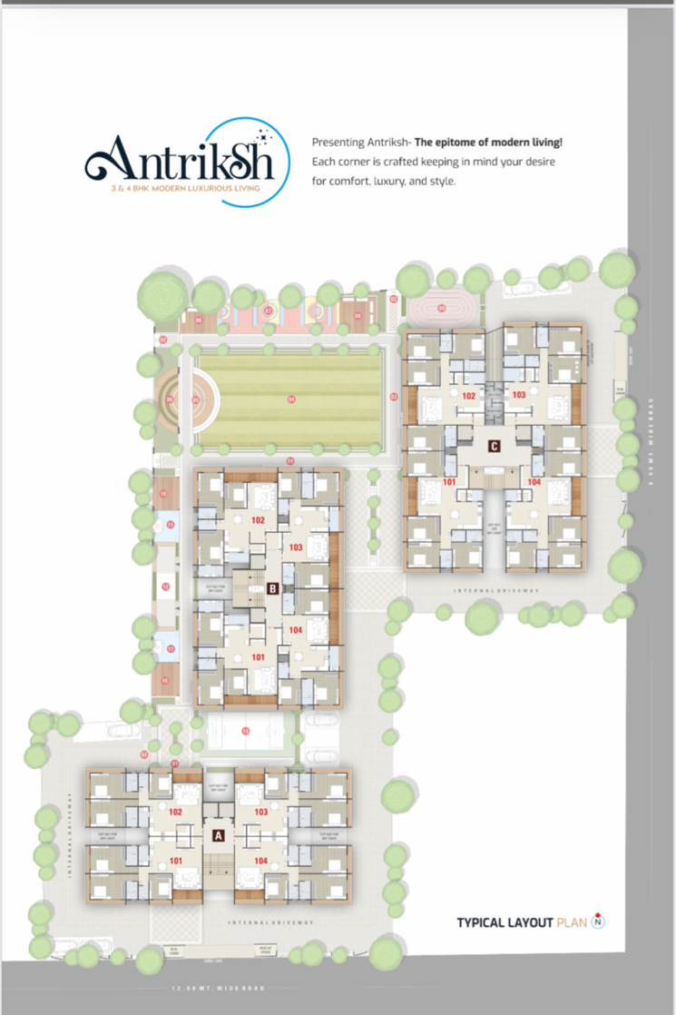 Master Plan, althan 3 Bedroom 2295 Sq.Ft. Apartment In Althan Surat 8808216