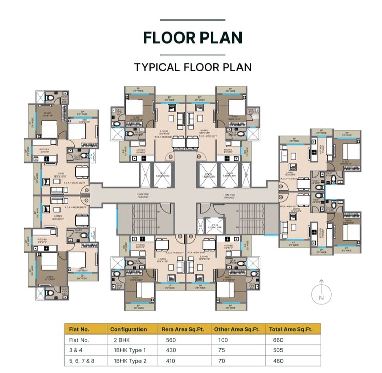 Floor Plan, shri-krishna-trident-a 2 Bedroom 970 Sq.Ft. Apartment In Katrap Thane 8808259