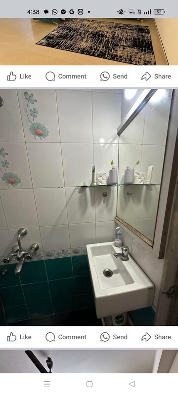 Bathroom in 2 BHK Apartment at Dheeraj Ganga, Malad West – for Rent
