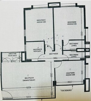 Floor Plan in 3 BHK Apartment at New Town Action Area 1 – for Sale