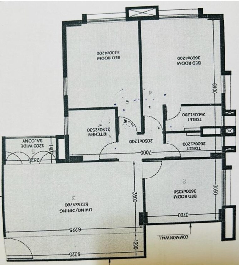 Floor Plan, new town action area 1 3 Bedroom 1600 Sq.Ft. Apartment In New Town Action Area 1 Kolkata 8810881