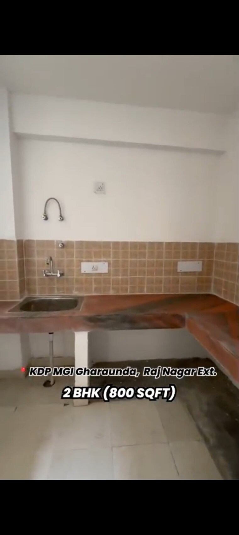 Kitchen, mgi-gharaunda 2 Bedroom 800 Sq.Ft. Apartment In Raj Nagar Extension Ghaziabad 8810907