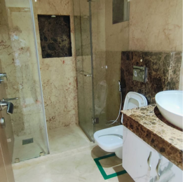 Bathroom in 4 BHK Builder Floor at Panchsheel Enclave – for Rent