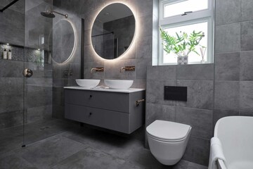 Bathroom in 1 BHK Builder Floor at DLF Atria, Dlf Phase ii – for Rent