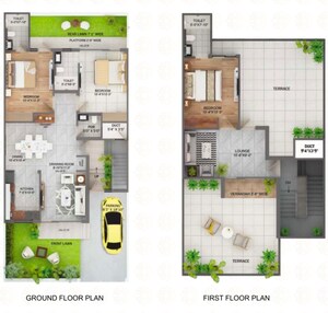 Floor Plan in 3 BHK Villa at Jashn Samsara Homes, Sushant Golf City – for Sale