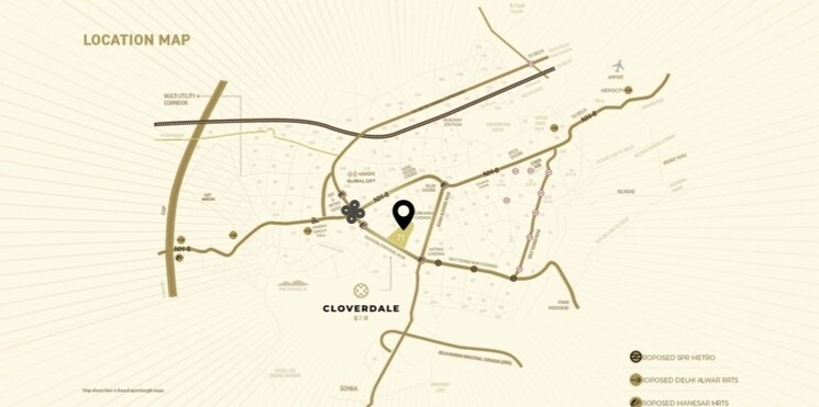 Map Location, signature-global-cloverdale 4 Bedroom 3480 Sq.Ft. Apartment In Sector 71 Gurgaon 8811698