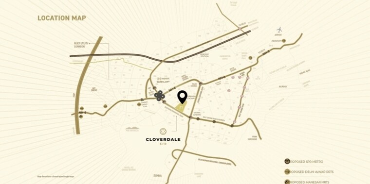 Map Location, signature-global-cloverdale 4 Bedroom 3480 Sq.Ft. Apartment In Sector 71 Gurgaon 8811698